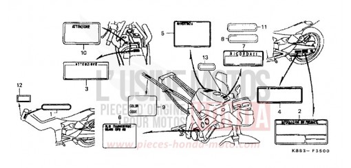 CAUTION LABEL NSR125RY de 2000